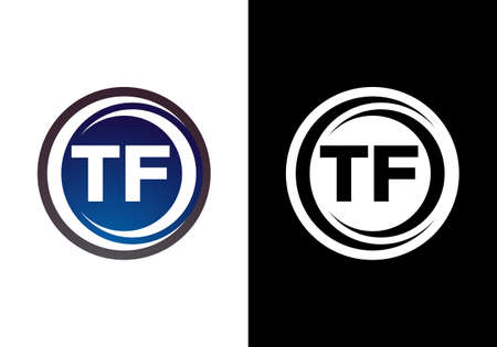 TF Letter Logo Design. Creative T F Letters icon vector.のイラスト素材