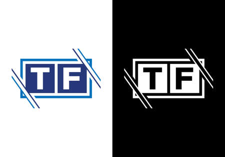 TF Letter Logo Design. Creative T F Letters icon vector.のイラスト素材