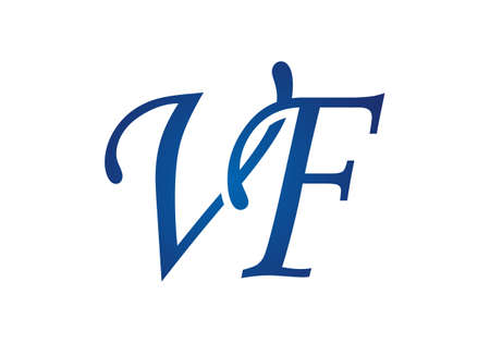 V F Letter Logo Design. Creative V F Letters icon vector.のイラスト素材