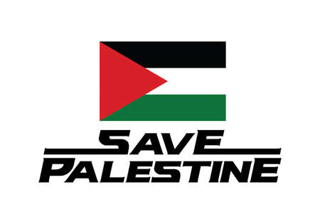 Save Palestine freedom vector flag green black red abstract design. Save Palestine illustration.のイラスト素材