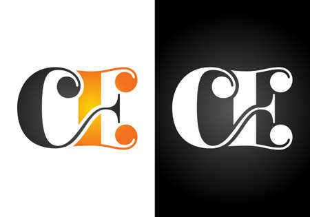 Initial Monogram Letter C E Logo Design Vector Template. C E Letter Logo Designのイラスト素材