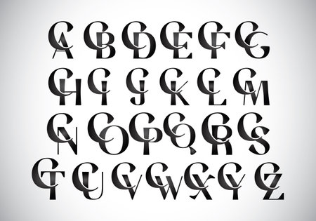 C and other alphabet letters monogram, Graphic Alphabet Symbol for Corporate Business Identityのイラスト素材