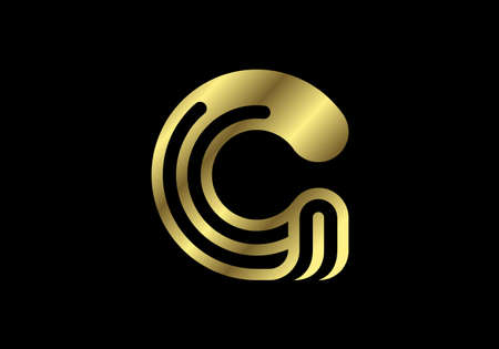 Golden capital letter G. Graphic alphabet symbol for logo, Poster, Invitation. vector illustrationのイラスト素材