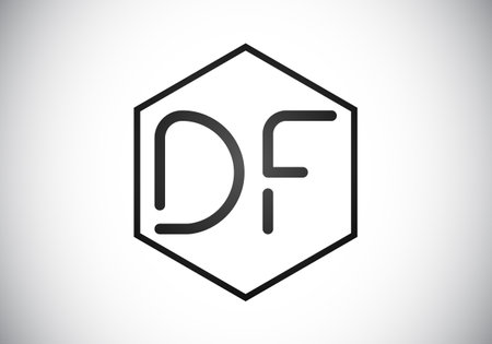 Initial DF Letter Logo With Creative Modern Business Typography Vector Template. Creative Abstract  Monogram Letter DFのイラスト素材