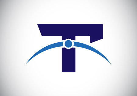 Initial T Letter Logo With Creative Modern Business Typography Vector Template. Earth's Atmosphere Logo Conceptのイラスト素材