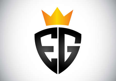 Initial E G Letter  With Creative Modern Business Typography Vector Template. Creative Abstract  Monogram Letter E Gのイラスト素材