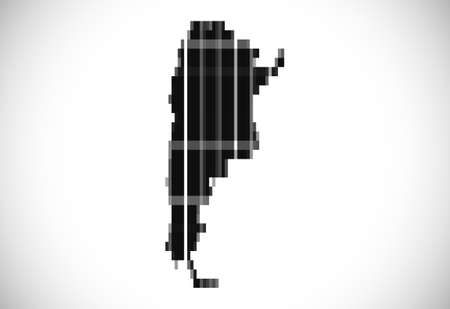 Pixel map of Argentina. The dotted map is on white background. Vector illustrationのイラスト素材