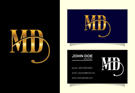 Initial Letter M D Logo Design Vector. Graphic Alphabet Symbol For Corporate Business Identityのイラスト素材
