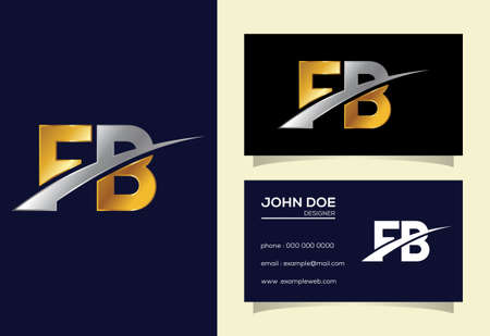 Alphabet letter icon logo FB. Graphic Alphabet Symbol For Corporate Business Identityのイラスト素材