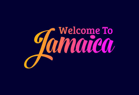 Welcome To Jamaica Word Text Creative Font Design Illustration. Welcome signのイラスト素材