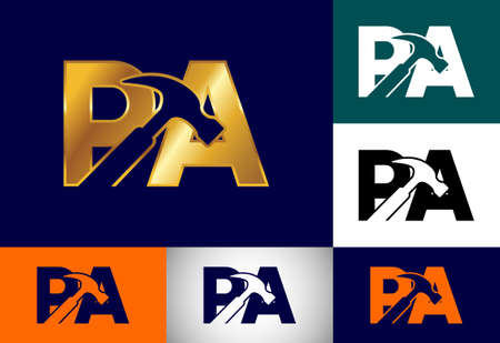 Initial Monogram Letter P A Logo Design. Graphic Alphabet Symbol For Corporate Business Identityのイラスト素材