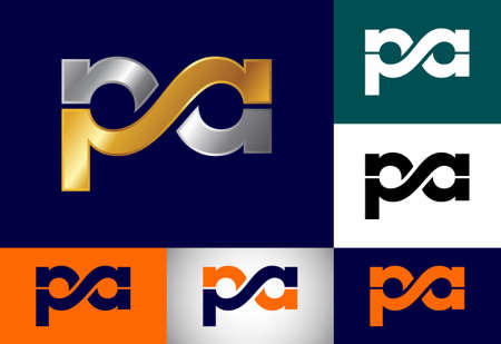 Initial Monogram Letter P A Logo Design. Graphic Alphabet Symbol For Corporate Business Identityのイラスト素材