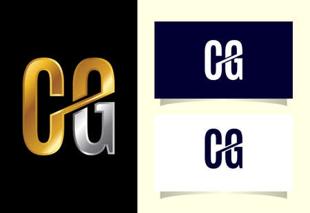 Initial Letter C G Logo Design Vector. Graphic Alphabet Symbol For Corporate Business Identityのイラスト素材