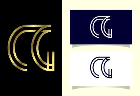 Initial Letter C G Logo Design Vector. Graphic Alphabet Symbol For Corporate Business Identityのイラスト素材