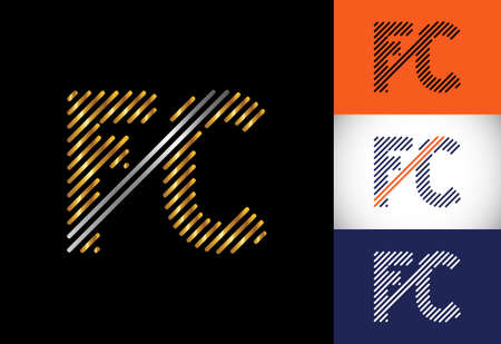 Initial Letter F C Logo Design Vector. Graphic Alphabet Symbol For Corporate Business Identityのイラスト素材