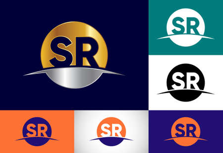 Initial Monogram Letter SR Logo Design Vector. Graphic Alphabet Symbol For Corporate Businessのイラスト素材