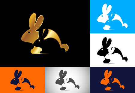 Rabbit Icon Logo Design,  Creative Rabbit Logo Designのイラスト素材