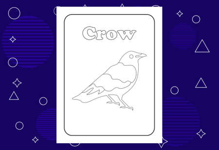 Bird coloring page or books for kids. Vector illustrationのイラスト素材