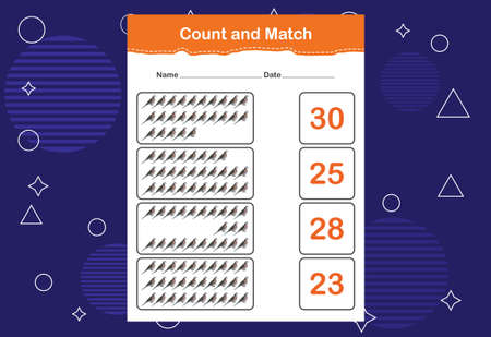 Count and match with the correct number. Count how many birds and choose the correct numberのイラスト素材