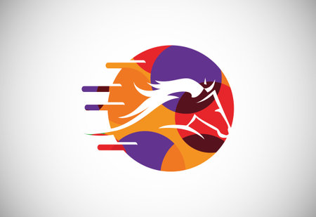 Low poly Horse logo, Horse logo design vector template, Horse headのイラスト素材