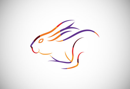 Low Poly Rabbit Icon Logo Design, Creative Rabbit Logo Design. Animal Logo Design Vector Icon Illustrationのイラスト素材