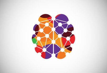 Modern low poly style brain logo design, Geometric and triangle brain logo icon sign symbol.