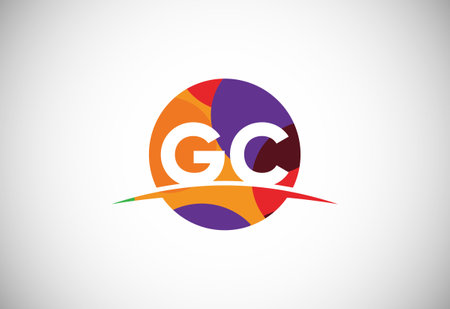Letter G C Low Poly Logo Design Vector Template. Graphic Alphabet Symbol For Corporate Business Identityのイラスト素材