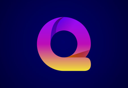 Abstract origami letter Q logo design template. Flat style application icon. Vector illustrationのイラスト素材