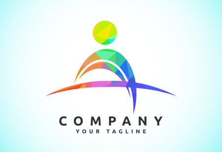 Connect People Logo Template, Social media network people logoのイラスト素材