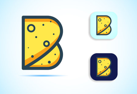 Abstract initial alphabet B logo design. Multi-color gradient letter icon vector illustration.のイラスト素材