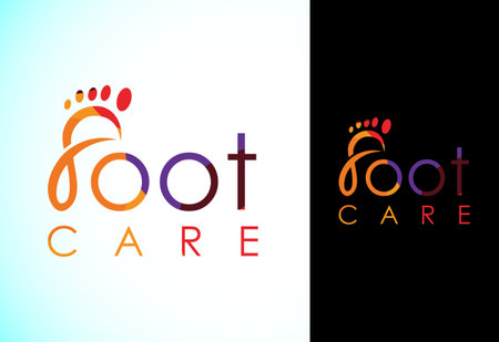 Polygonal foot and care icon logo template, Low poly foot and ankle healthcareのイラスト素材