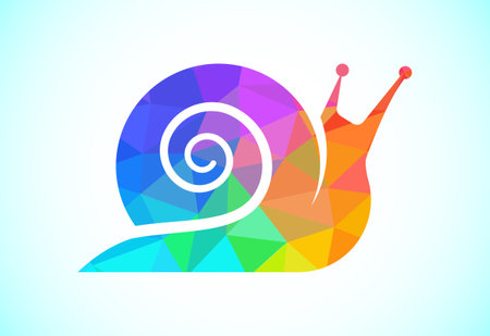 Low poly style Shell, Snail Logo sign symbol, Shell logo designのイラスト素材