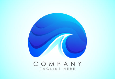 Beach logo design. Sun sunset sunrise with beach ocean sea water logo icon.のイラスト素材