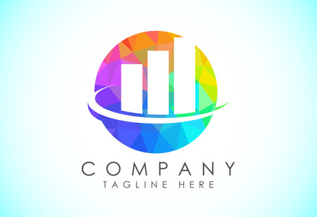 Finance and accounting logo low poly art style design vector template, Business finance logoのイラスト素材