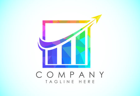 Finance and accounting logo low poly art style design vector template, Business finance logoのイラスト素材