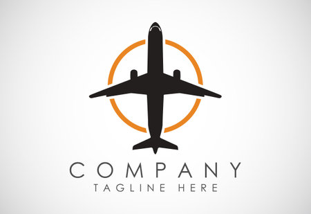 Airplane aviation vector logo design concept. Airline logo plane travel icon. Airport flight world aviation.のイラスト素材