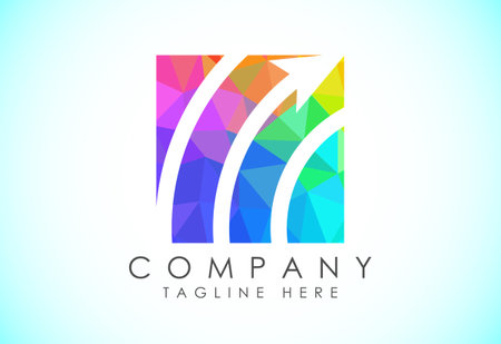 Finance and accounting logo low poly art style design vector template, Business finance logoのイラスト素材