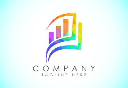 Finance and accounting logo low poly art style design vector template, Business finance logoのイラスト素材