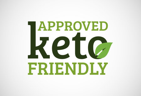 Keto friendly icon. Keto friendly and organic labels sign. Healthy natural product label design vector illustrationのイラスト素材