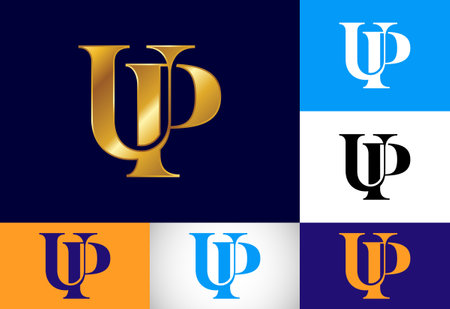 Initial Letter U P Logo Design Vector Template. Graphic Alphabet Symbol For Corporate Business Identityのイラスト素材