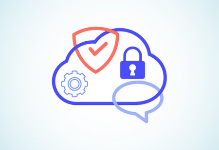Cloud computing security design concept. Online security and data protection. Vector illustrationのイラスト素材