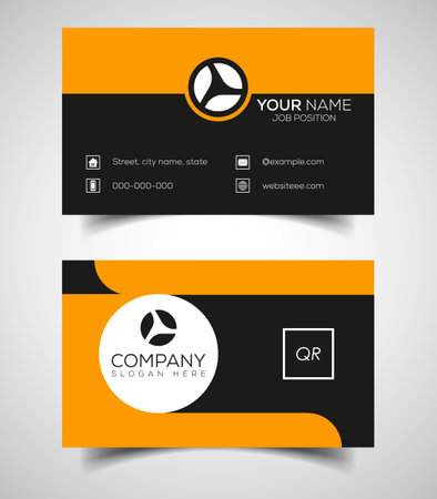 Double-sided creative and modern business card template. Vector illustrationのイラスト素材
