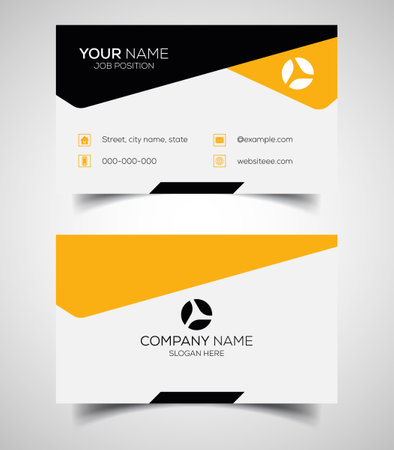 Double-sided creative and modern business card template. Vector illustrationのイラスト素材