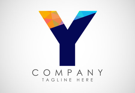 Creative English Y alphabet low poly styleのイラスト素材