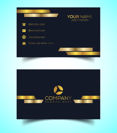 Double-Sided Luxury, Modern and Elegant Business Card Design Template. Vector Illustrationのイラスト素材