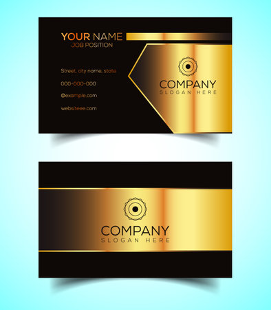 Double-Sided Luxury, Modern and Elegant Business Card Design Template. Vector Illustrationのイラスト素材