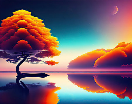 Abstract background that captures the essence of tranquility and serenity. AI Generatedの素材