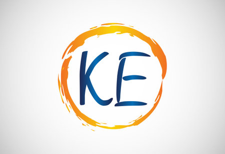 Initial Letter K E Logo Design Vector Template. KE Letter Logo Designのイラスト素材