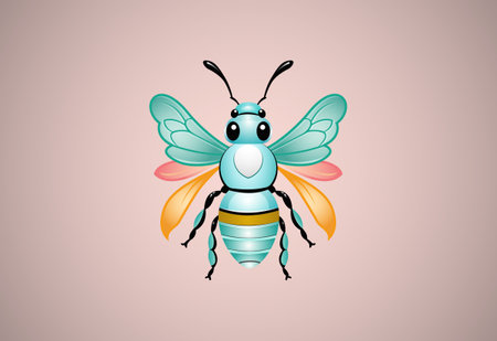 Honey bee illustration. Bee logo design vector templateのイラスト素材