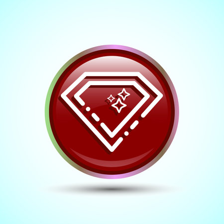 Diamond Icon Button Design Illustration. Jewel and Gem Iconのイラスト素材